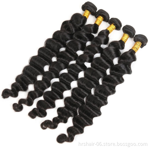 Brazilian loose deep wave hair weave loose wave Ear to Ear lace frontal with bundles